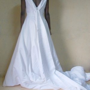 Cowl neck wedding dress