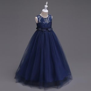 Navy blue flower girl dress