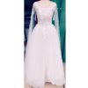 flare long sleeve ball gown