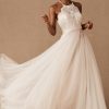 custom halter top ivory wedding dress