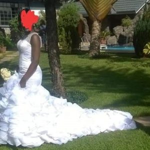 Round Neck Mermaid Wedding Dress
