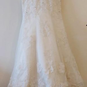 Embroidered trumpet gown