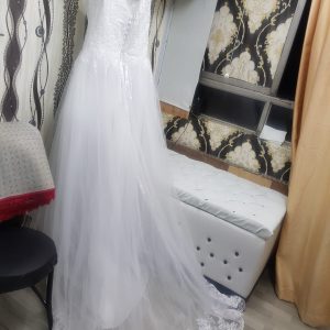 draped ball gown wedding dress