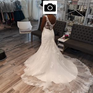 v-neck mermaid  bridal dress